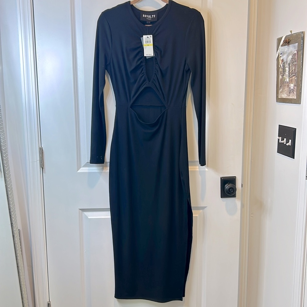 Black Royalty by Meluma Nordstrom special collection stretch ribbed sext dress